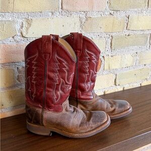 Men's Red and Brown Cowboy Boots